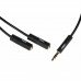Розгалужувач 2E Adapter 3.5 мм jack x2 Black
