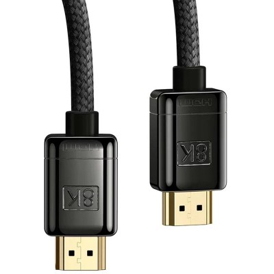 Кабель BASEUS HDMI M - M, 2m, V2.1 8K, HD Series Zinc alloy Black (WKGQ000101) Кабель BASEUS HDMI M - M, 2m, V2.1 8K, HD Series Zinc alloy Black (WKGQ000101)
