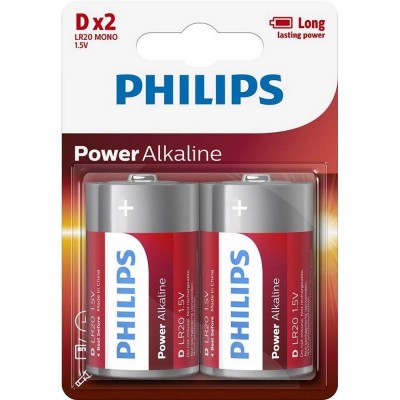 Батарейки PHILIPS Power Alkaline DLR20 2 шт (LR20P2B/10) Батарейки PHILIPS Power Alkaline DLR20 2 шт (LR20P2B/10)