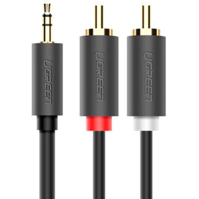 Кабель UGREEN AV102 mini-jack 3.5 мм - 2RCA 3 м Gray (10512)