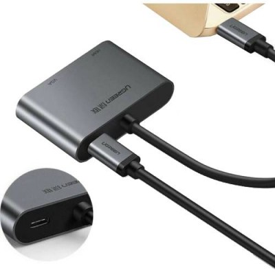 Перехідник UGREEN CM162 Type-CM - HDMI+VGA Adapter with PD Silver (UGR-50505) Перехідник UGREEN CM162 Type-CM - HDMI+VGA Adapter with PD Silver (UGR-50505)