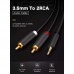 Кабель UGREEN AV102 mini-jack 3.5 мм - 2RCA 3 м Gray (10512)