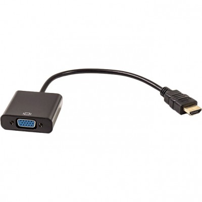 Перехідник POWERPLANT HDMI - VGA 0.15 м Black (CA910885) Перехідник POWERPLANT HDMI - VGA 0.15 м Black (CA910885)