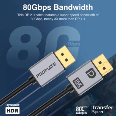 Кабель PROMATE DisplayPort 2.0 2 м (dplink-16k.black)