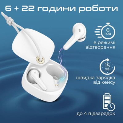 Гарнітура PROMATE freepods-3.white Гарнітура PROMATE freepods-3.white