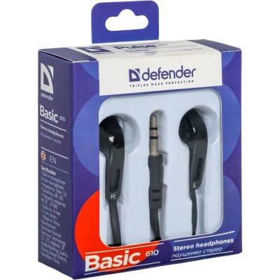 Навушники DEFENDER Basic-610 black (63610) Навушники DEFENDER Basic-610 black (63610)