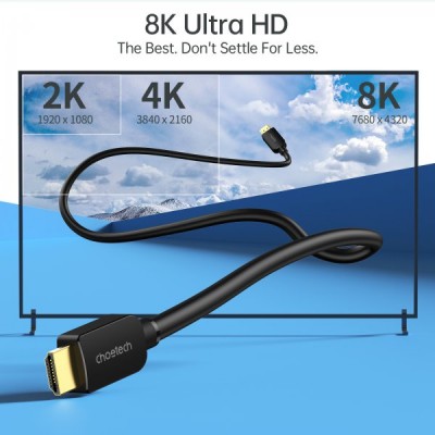 Кабель CHOETECH HDMI V.2.1 2 м (XHH-TP20) Кабель CHOETECH HDMI V.2.1 2 м (XHH-TP20)