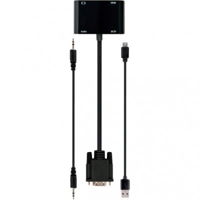 Кабель CABLEXPERT VGA - HDMI + VGA + аудіо 3.5 мм Black (A-VGA-HDMI-02) Кабель CABLEXPERT VGA - HDMI + VGA + аудіо 3.5 мм Black (A-VGA-HDMI-02)