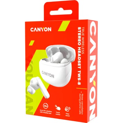 Гарнітура CANYON TWS-8 White (CNS-TWS8W) Гарнітура CANYON TWS-8 White (CNS-TWS8W)
