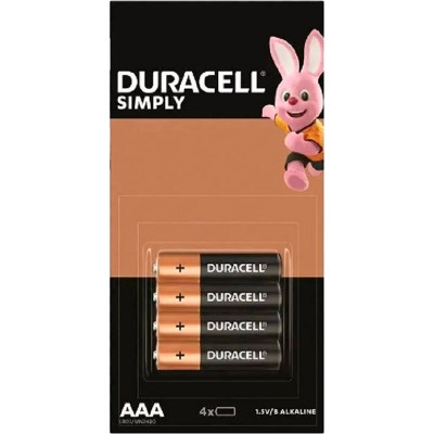 Батарейки DURACELL Simply AAA LR03 алкалінові (5008694) 4 шт