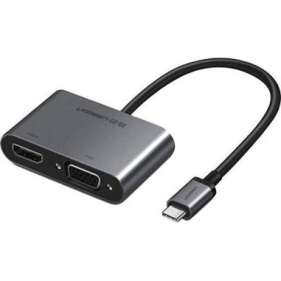 Перехідник UGREEN CM162 Type-CM - HDMI+VGA Adapter with PD Silver (UGR-50505) Перехідник UGREEN CM162 Type-CM - HDMI+VGA Adapter with PD Silver (UGR-50505)