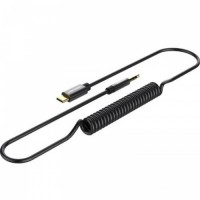 Кабель VENTION Type-C - 3.5 mm Male Spring Audio Cable 1 м Black Metal Type (BGABF) Кабель VENTION Type-C - 3.5 mm Male Spring Audio Cable 1 м Black Metal Type (BGABF)