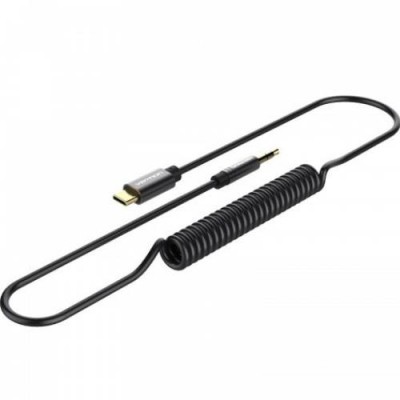 Кабель VENTION Type-C - 3.5 mm Male Spring Audio Cable 1 м Black Metal Type (BGABF) Кабель VENTION Type-C - 3.5 mm Male Spring Audio Cable 1 м Black Metal Type (BGABF)