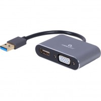 Перехідник CABLEXPERT USB-A - HDMI/VGA (A-USB3-HDMIVGA-01)