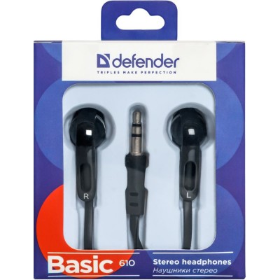 Навушники DEFENDER Basic-610 black (63610) Навушники DEFENDER Basic-610 black (63610)