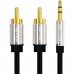 Кабель VENTION AUX 3.5 мм M-2xRCA M 3 м Black (BCFBI)