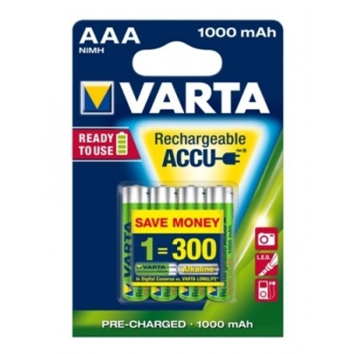 Акумулятор VARTA AAA 1000 READY TO USE 4шт.в упаковці (5703301404)