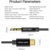 Кабель VENTION Type-C - 3.5 mm Male Spring Audio Cable 1 м Black Metal Type (BGABF)