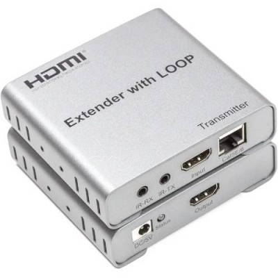 Подовжувач POWERPLANT HDMI 4K/30hz до 100 м через CAT5E/6 loop-out (HDES12-LOOP) (CA912964) Подовжувач POWERPLANT HDMI 4K/30hz до 100 м через CAT5E/6 loop-out (HDES12-LOOP) (CA912964)