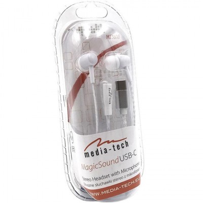 Гарнітура MEDIA-TECH Magicsound USB-C White (MT3600W)