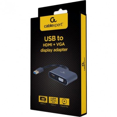 Перехідник CABLEXPERT USB-A - HDMI/VGA (A-USB3-HDMIVGA-01)