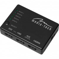 Спліттер MEDIA-TECH HDMI 5 ports HDMI switch Black (MT5207) Спліттер MEDIA-TECH HDMI 5 ports HDMI switch Black (MT5207)