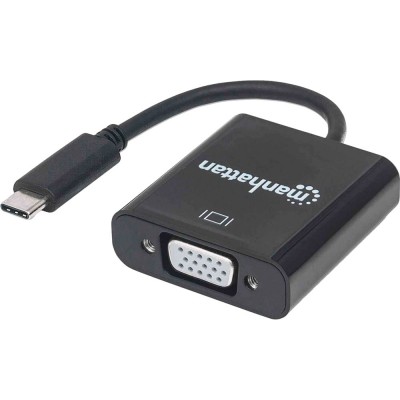 Перехідник Manhattan USB Type-C - VGA 0.08 м Black (151771) Перехідник Manhattan USB Type-C - VGA 0.08 м Black (151771)