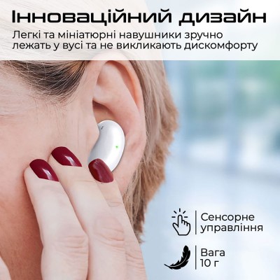 Гарнітура PROMATE Teeny White (teeny.white) Гарнітура PROMATE Teeny White (teeny.white)