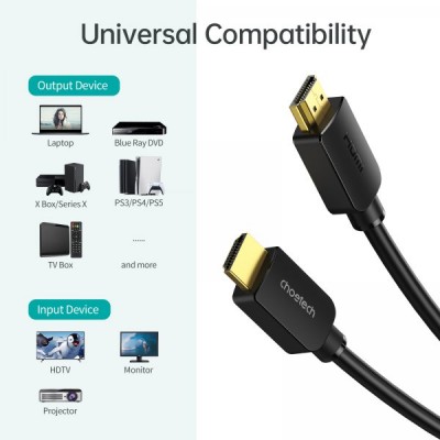 Кабель CHOETECH HDMI V.2.1 2 м (XHH-TP20) Кабель CHOETECH HDMI V.2.1 2 м (XHH-TP20)