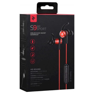 Гарнітура 2E S9 WiSport In Ear Wireless Waterproof Mic Red (2E-IES9WRD) Гарнітура 2E S9 WiSport In Ear Wireless Waterproof Mic Red (2E-IES9WRD)