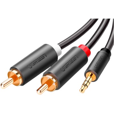 Кабель UGREEN AV102 mini-jack 3.5 мм - 2RCA 5 м Gray (10513) Кабель UGREEN AV102 mini-jack 3.5 мм - 2RCA 5 м Gray (10513)