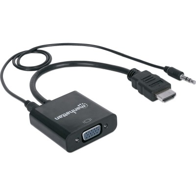 Перехідник INTRACOM Manhattan VGA F - HDMI M з аудіо RTL Black (151450)
