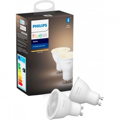Комплект ламп PHILIPS Hue GU10 White BT DIM 2 шт (929001953506) Комплект ламп PHILIPS Hue GU10 White BT DIM 2 шт (929001953506)