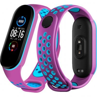 Ремінець NCASE Sport Nike для Xiaomi Mi Band 5 Purple/Blue