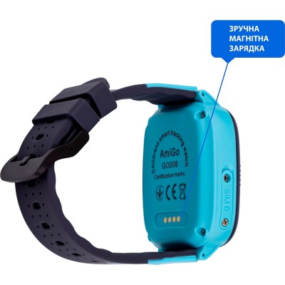 Смарт-годинник AMIGO GO008 MILKY GPS WIFI Blue Смарт-годинник AMIGO GO008 MILKY GPS WIFI Blue