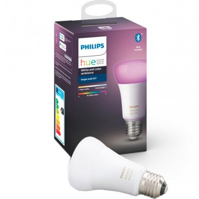 Розумна лампа Philips Hue Single Bulb E27 9W (60 Вт) 2000K-6500K Color Bluetooth діміруемая (929002216824)