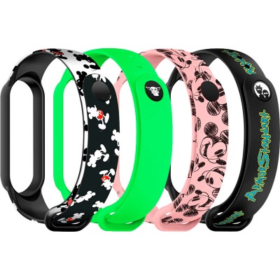 Комплект ремінців ARMORSTANDART для Xiaomi Mi Band 6/5 Cartoon hand-drawn 4 шт (ARM59730)