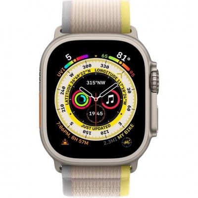 Смарт-годинник APPLE Watch Ultra GPS + Cellular 49 mm Titanium Case/Yellow/Beige Trail Loop M/L (MQFU3UL/A)