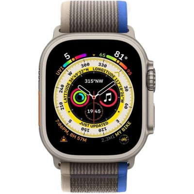 Смарт-годинник APPLE Watch Ultra GPS + Cellular 49 мм Titanium Case/Blue/Gray Trail Loop M/L (MQFV3UL/A) Смарт-годинник APPLE Watch Ultra GPS + Cellular 49 мм Titanium Case/Blue/Gray Trail Loop M/L (MQFV3UL/A)