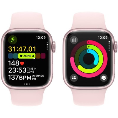 Смарт-годинник APPLE Watch Series 9 GPS 41mm Pink Alum Light Pink Sp/b - M/L (MR943QP/A) Смарт-годинник APPLE Watch Series 9 GPS 41mm Pink Alum Light Pink Sp/b - M/L (MR943QP/A)