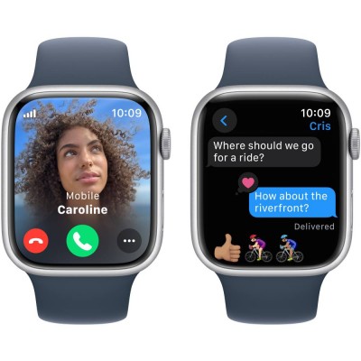 Смарт-годинник APPLE Watch Series 9 45mm Silver Alum Storm Blue Sp/b - S/M (MR9D3QP/A)