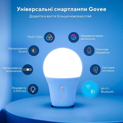 Розумна лампа Govee H6009 Smart Wi-fi&BLE Light Bulb White (H60093C1)
