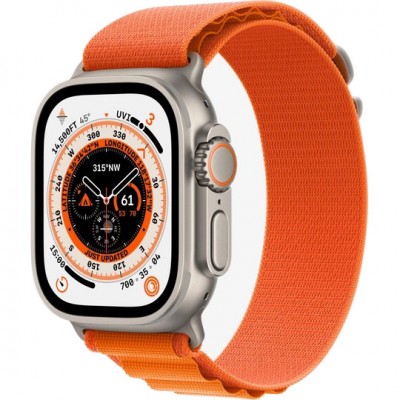 Смарт-годинник APPLE Watch Ultra GPS + Cellular 49 mm Titanium Case/Orange Alpine Loop M (MQFL3UL/A)