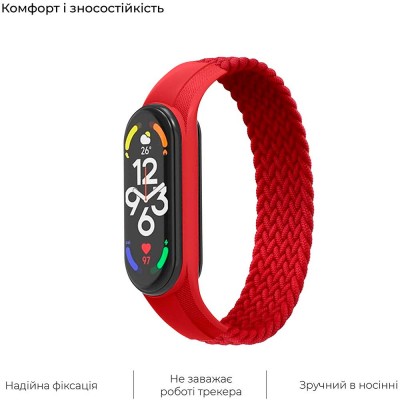 Ремінець ArmorStandart Braided Solo Loop для Xiaomi Mi Band 4/5/6/7 Red size L (ARM58762) Ремінець ArmorStandart Braided Solo Loop для Xiaomi Mi Band 4/5/6/7 Red size L (ARM58762)