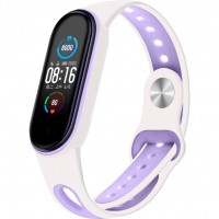 Ремінець BECOVER Sport Style для Xiaomi Mi Smart Band 5 White-Purple (705175) Ремінець BECOVER Sport Style для Xiaomi Mi Smart Band 5 White-Purple (705175)
