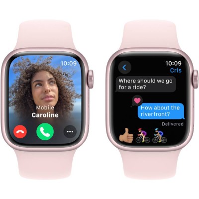 Смарт-годинник APPLE Watch Series 9 GPS 45mm Pink Alum Light Pink Sp/b - S/M (MR9G3QP/A)