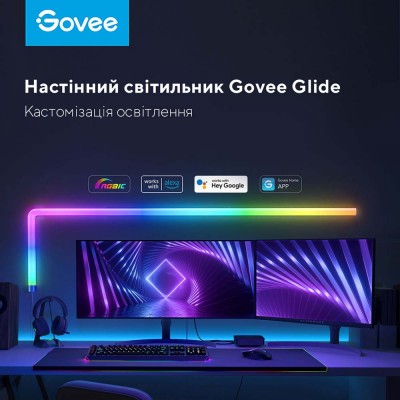 Набір настінних світильників Govee H6062 Glide RGBIC Wall Light 8+4 RGB (B6062302)