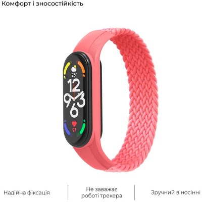 Ремінець ArmorStandart Braided Solo Loop для Xiaomi Mi Band 4/5/6/7 Pink size L (ARM58761) Ремінець ArmorStandart Braided Solo Loop для Xiaomi Mi Band 4/5/6/7 Pink size L (ARM58761)
