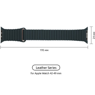 Ремінець ArmorStandart Leather Loop для Apple Watch 42/44/45/49mm Midnight Blue (ARM57840) Ремінець ArmorStandart Leather Loop для Apple Watch 42/44/45/49mm Midnight Blue (ARM57840)
