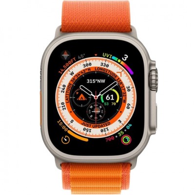 Смарт-годинник APPLE Watch Ultra GPS + Cellular 49 mm Titanium Case/Orange Alpine Loop M (MQFL3UL/A) Смарт-годинник APPLE Watch Ultra GPS + Cellular 49 mm Titanium Case/Orange Alpine Loop M (MQFL3UL/A)